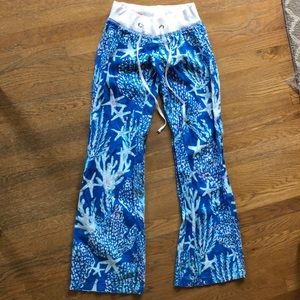 Blue reef lily Pulitzer beach pants